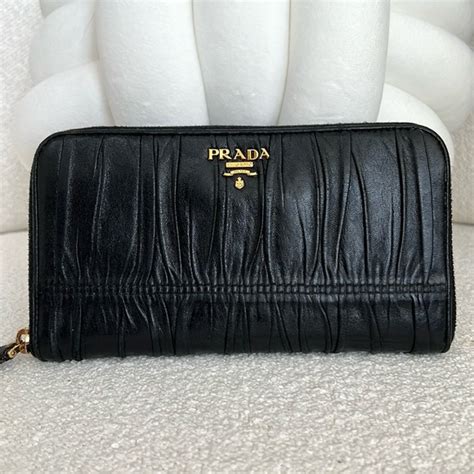 prada nappa gaufre wallet|PRADA Nappa Gaufre Zip Around Wallet Black .